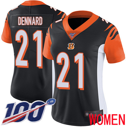 Cincinnati Bengals Limited Black Women Darqueze Dennard Home Jersey NFL Footballl #21 100th Season Vapor Untouchable